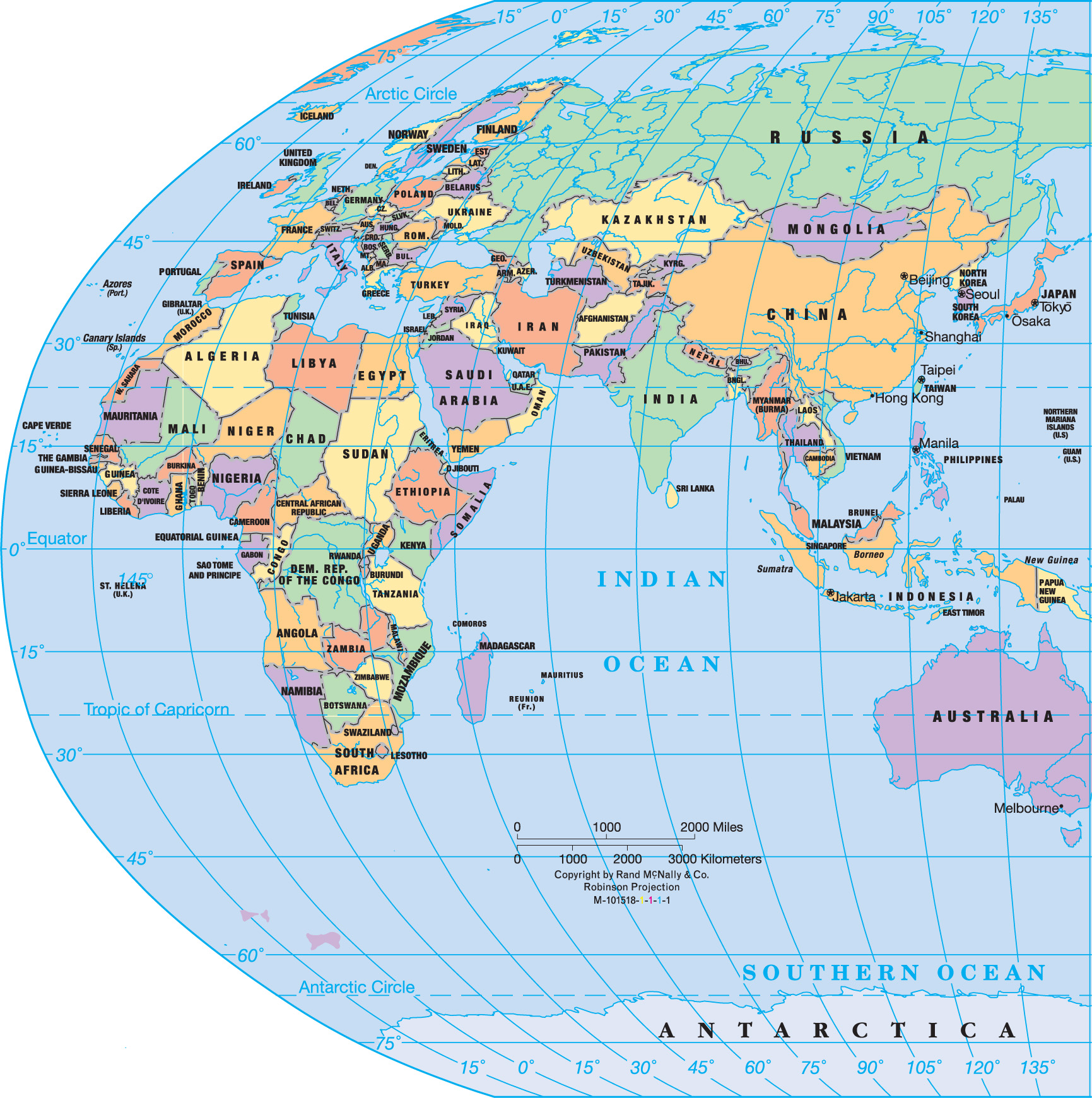 political map of eastern hemisphere.