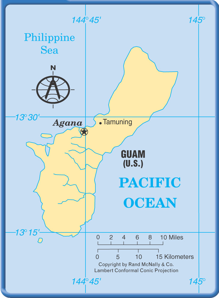 map of Guam island