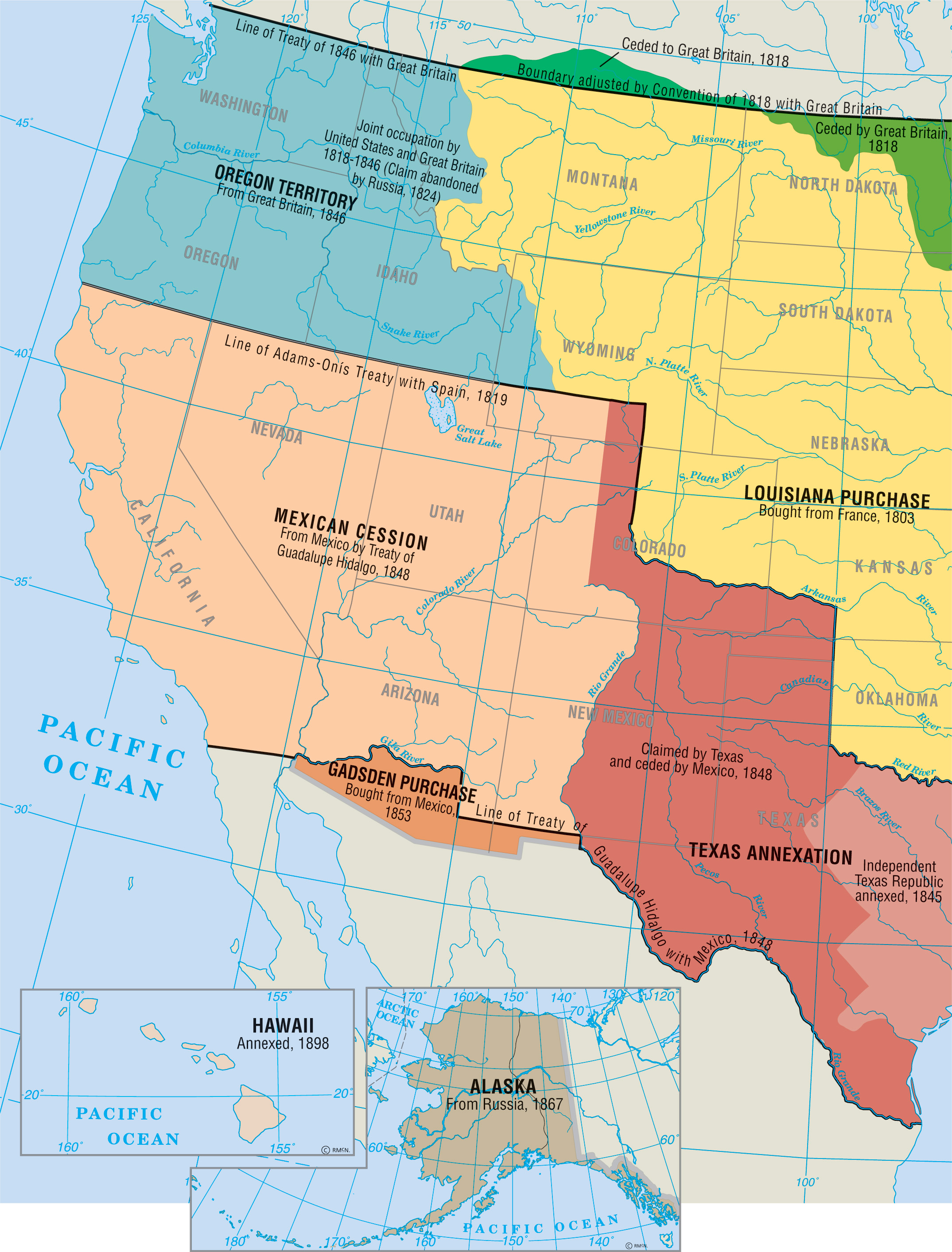 map: U.S. Territorial Expansion