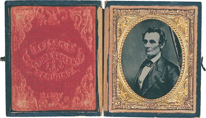 Portrait of a youthful, clean-shaven Abraham Lincoln.