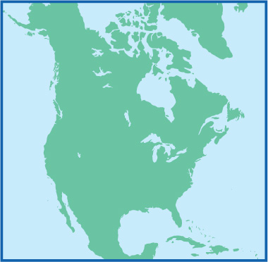 Outline of North America.