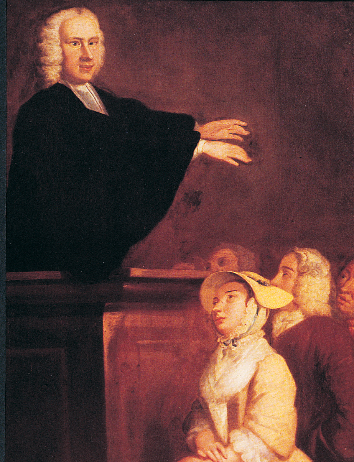 painting: George Whitfield gives a sermon.