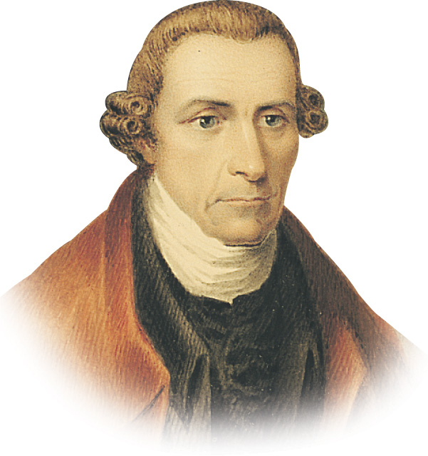 A portrait of Patrick Henry.