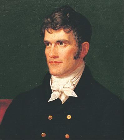 A portrait of the dark-haired, square-jawed John C. Calhoun