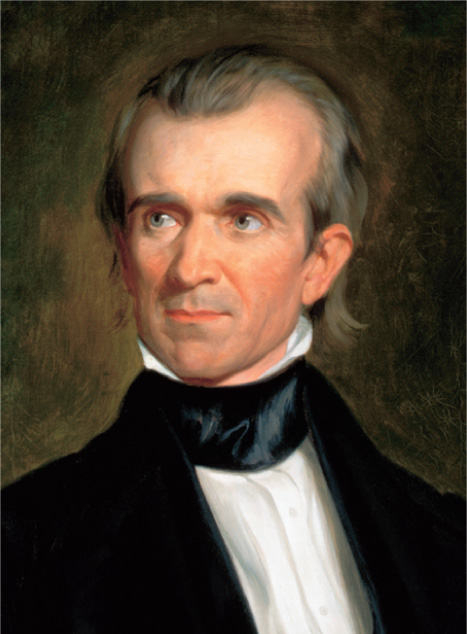 A portrait of James K. Polk.