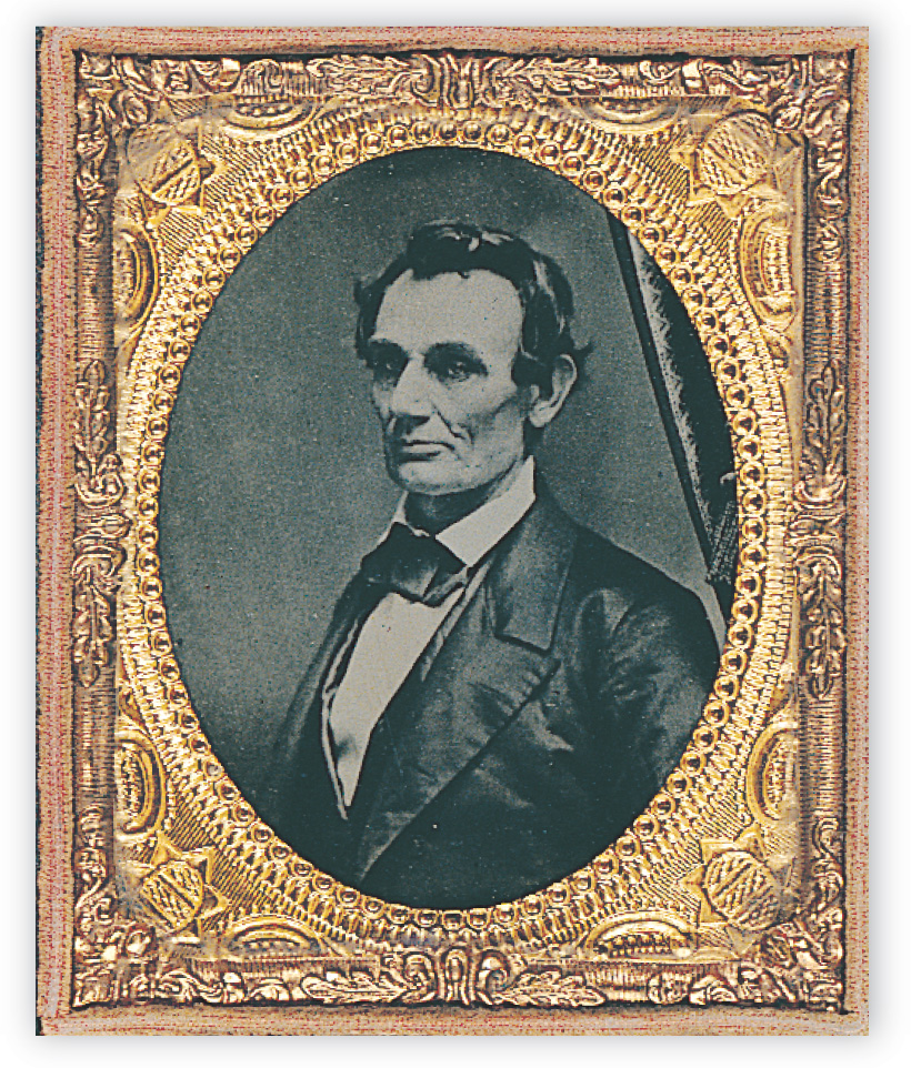 A portait of a clean-shaven Abraham Lincoln.
