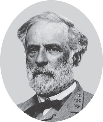 A photo shows the white-bearded Robert E. Lee.