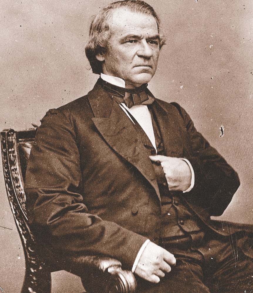 A photo of Andrew Johnson./> <caption><strong>Andrew Johnson, the 17th president of the United States</strong></caption>
</imggroup> <p>On becoming president, Johnson faced not only the issue of whether to punish or
pardon former Confederates but also a larger problem: how to bring the defeated Confederate states
back into the Union.</p> </div> <level4 id=