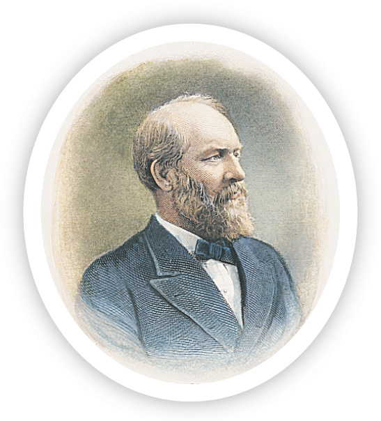 A portrait of James Garfield.