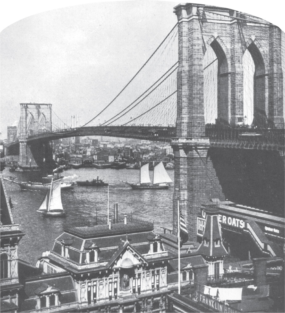 A photo the Brooklyn Bridge.