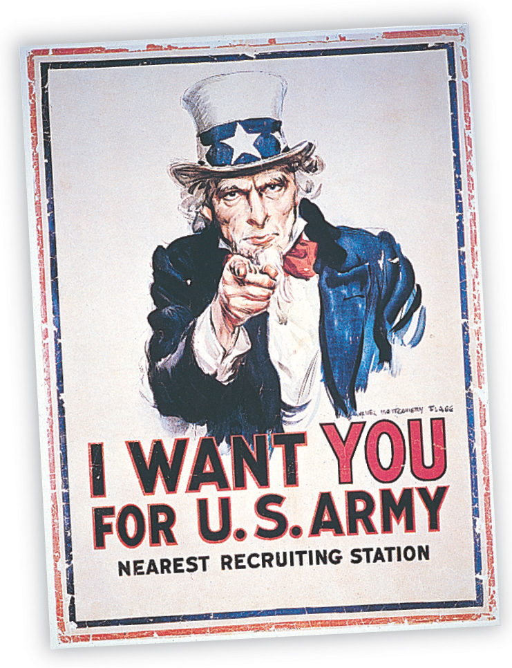 Poster: Uncle Sam points his finger, saying 'I want you for U.S. Army.'
