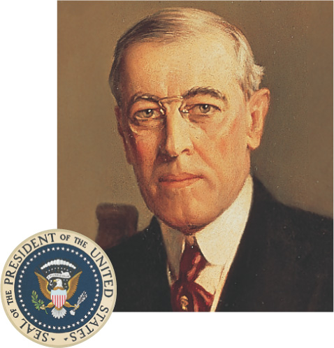 Portrait: Woodrow Wilson and the presidential seal