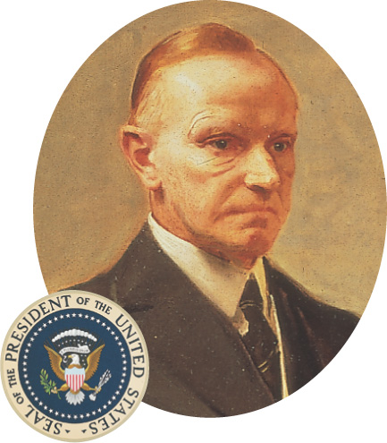 Painting: Calvin Coolidge and the presidential seal