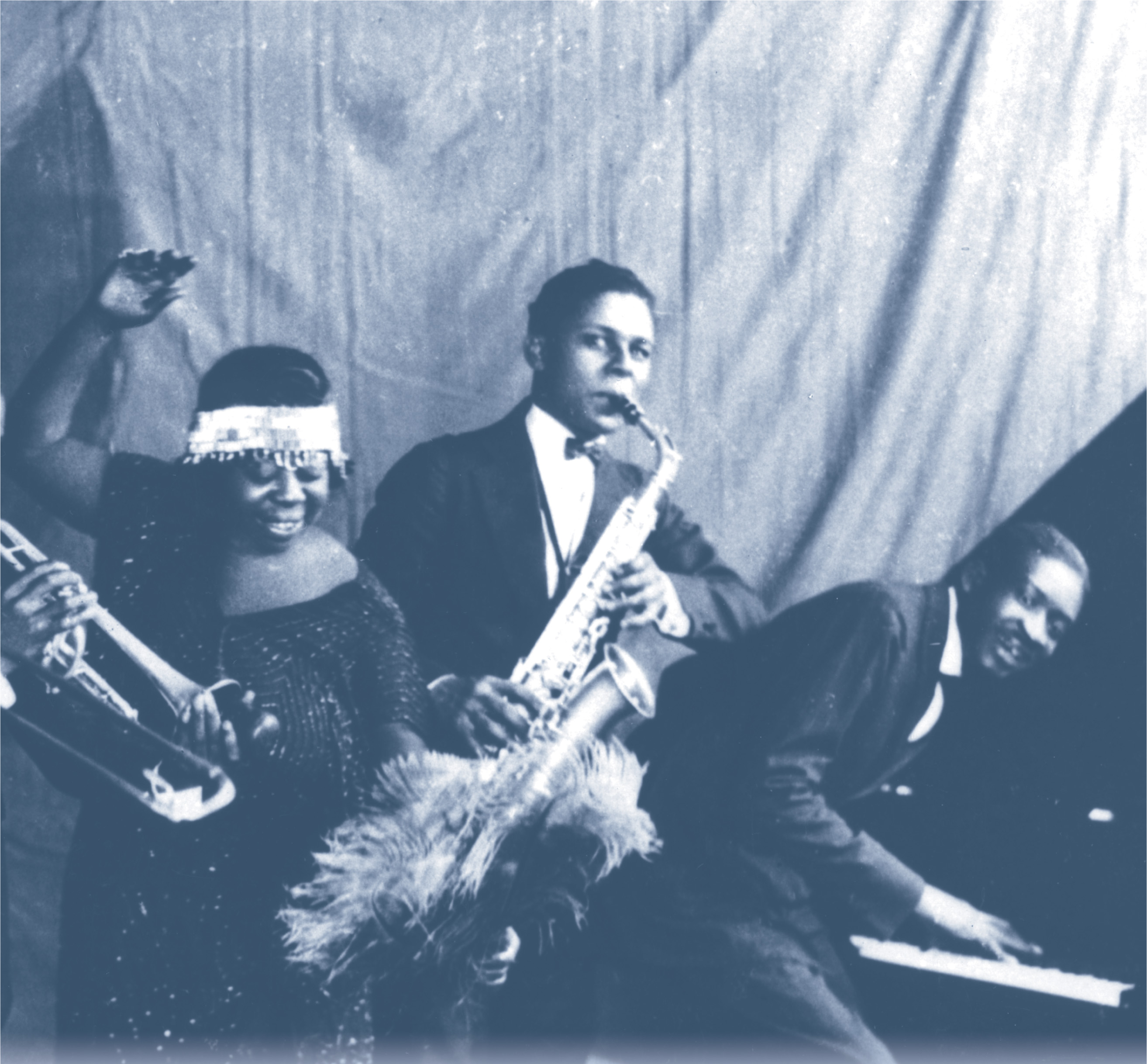 Photo: Gertrude Ma Rainey performs with a band