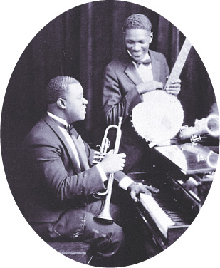 Photo: musicians Louis Armstrong and Johnny St. Cyr
