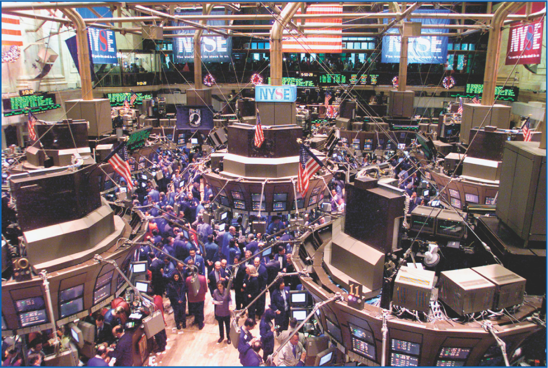 Photo: modern stock exchange trading floor