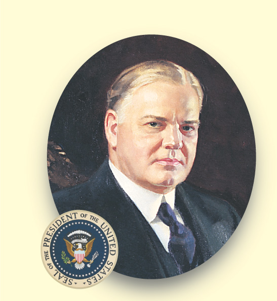 Painting: Herbert Hoover and the presidential seal