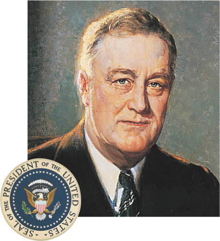 Portrait: Franklin Delano Roosevelt and the presidential seal