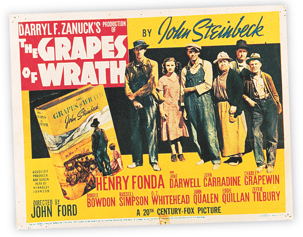 Poster: The Grapes of Wrath, a movie starring Henry Fonda