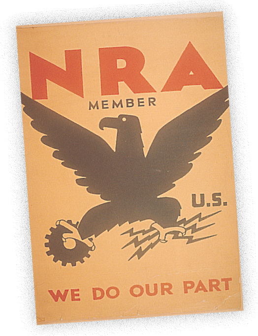 Poster: shows an eagle with the words NRA, we do our part