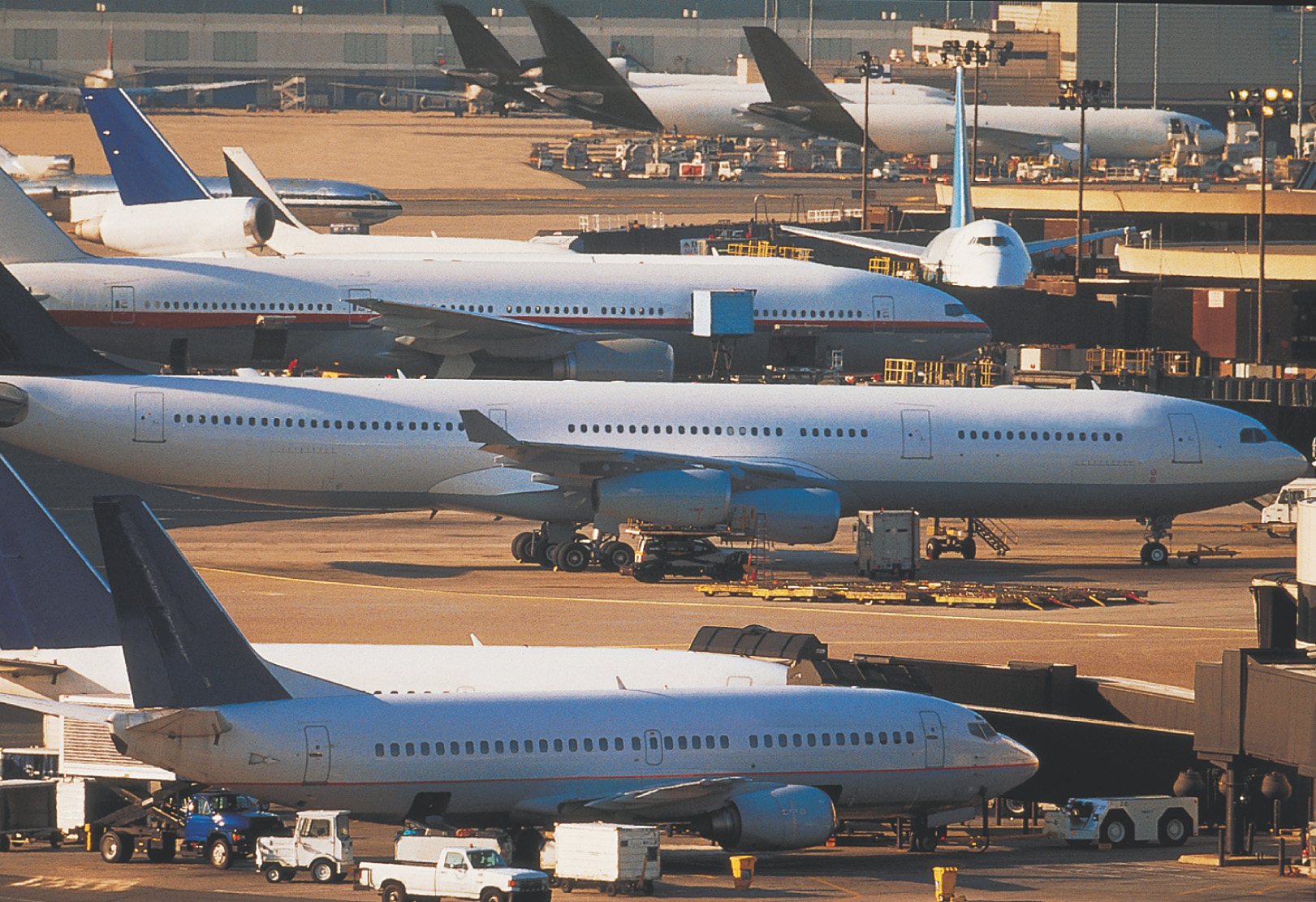 Photo: passenger planes parked on a tarmac