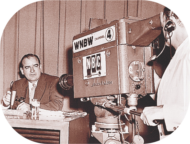 Photo: Joseph McCarthy and a TV camera