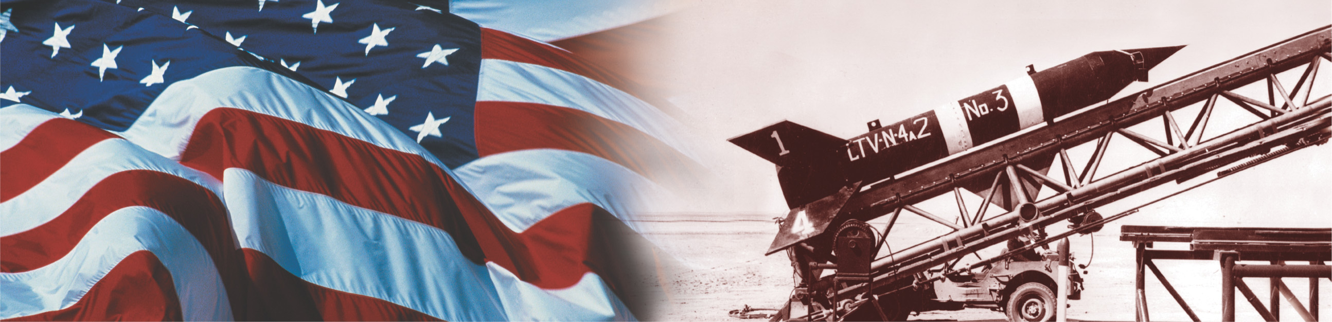 Banner: American flag and missle