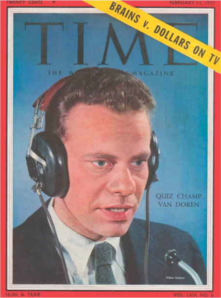Magazine cover: Quiz Champ Van Doren appears on the cover of Time Magazine