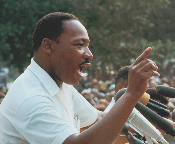 photo: Martin Luther King, Jr. makes a speech.
