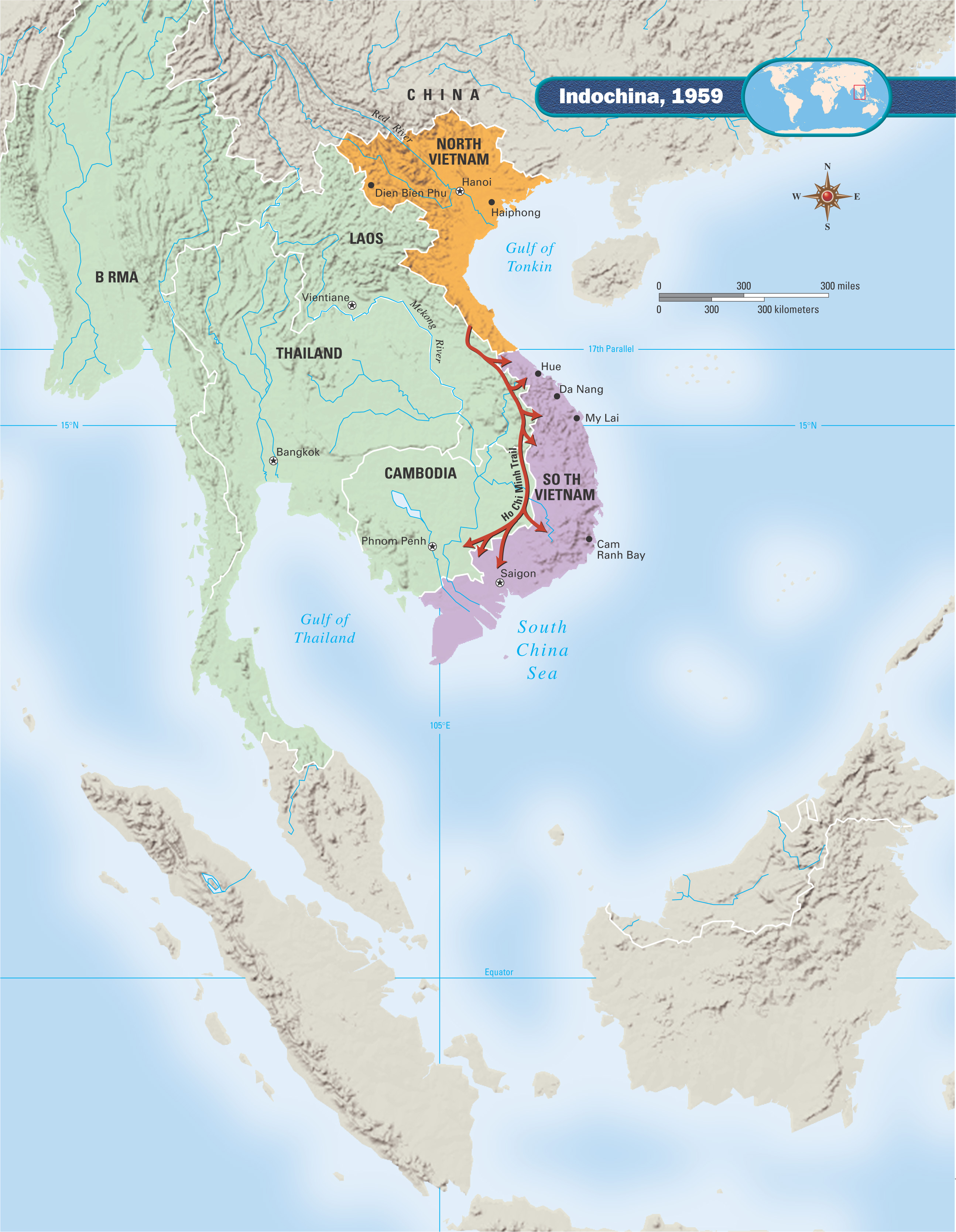 map: the Ho Chi Minh Trail.