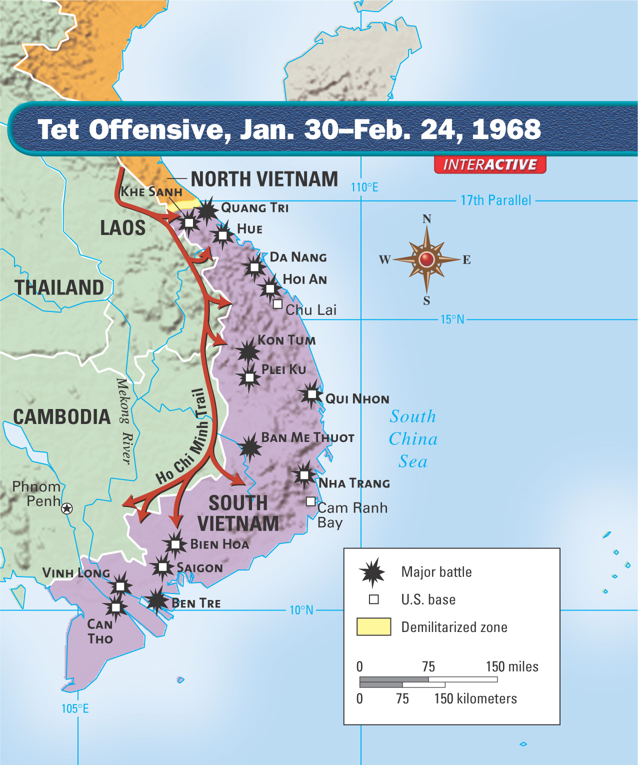 A map: Tet Offensive, Jan. 30-Feb. 24, 1968.