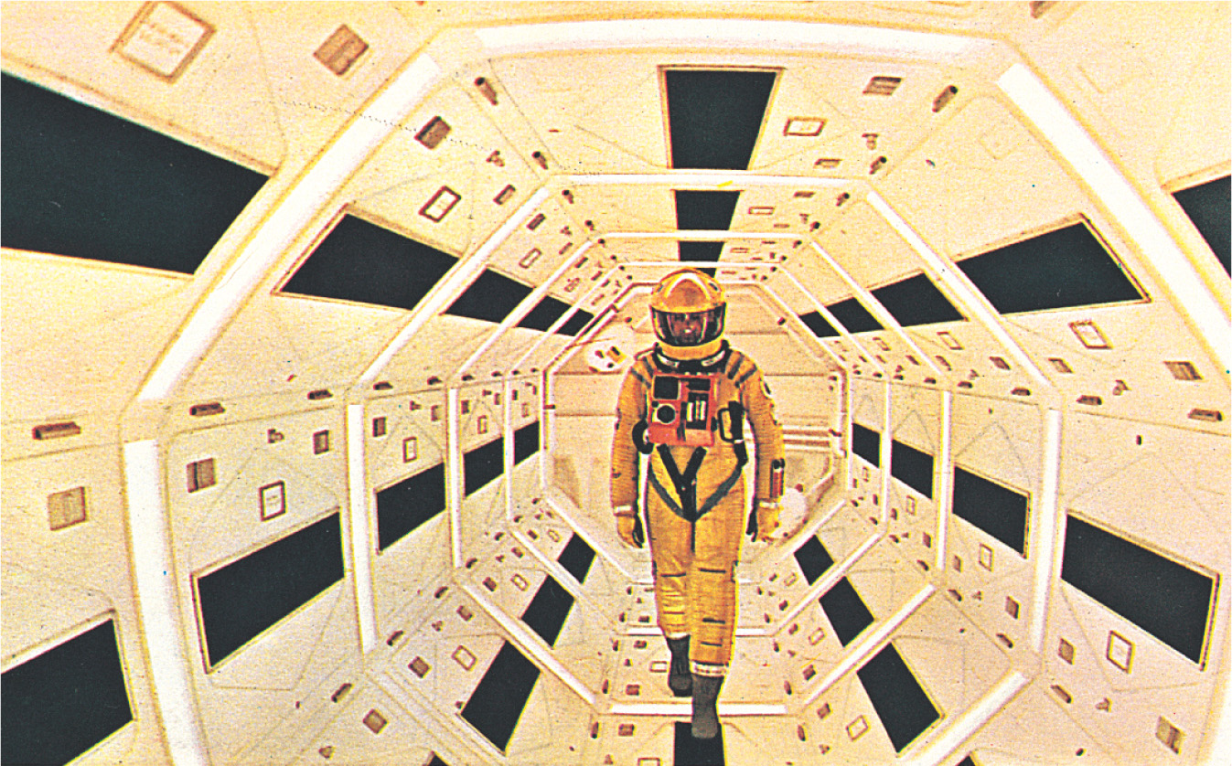 photo: an astronaut walks in a spaceship.
