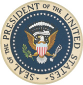 A logo: the presidential seal of the U.S.
