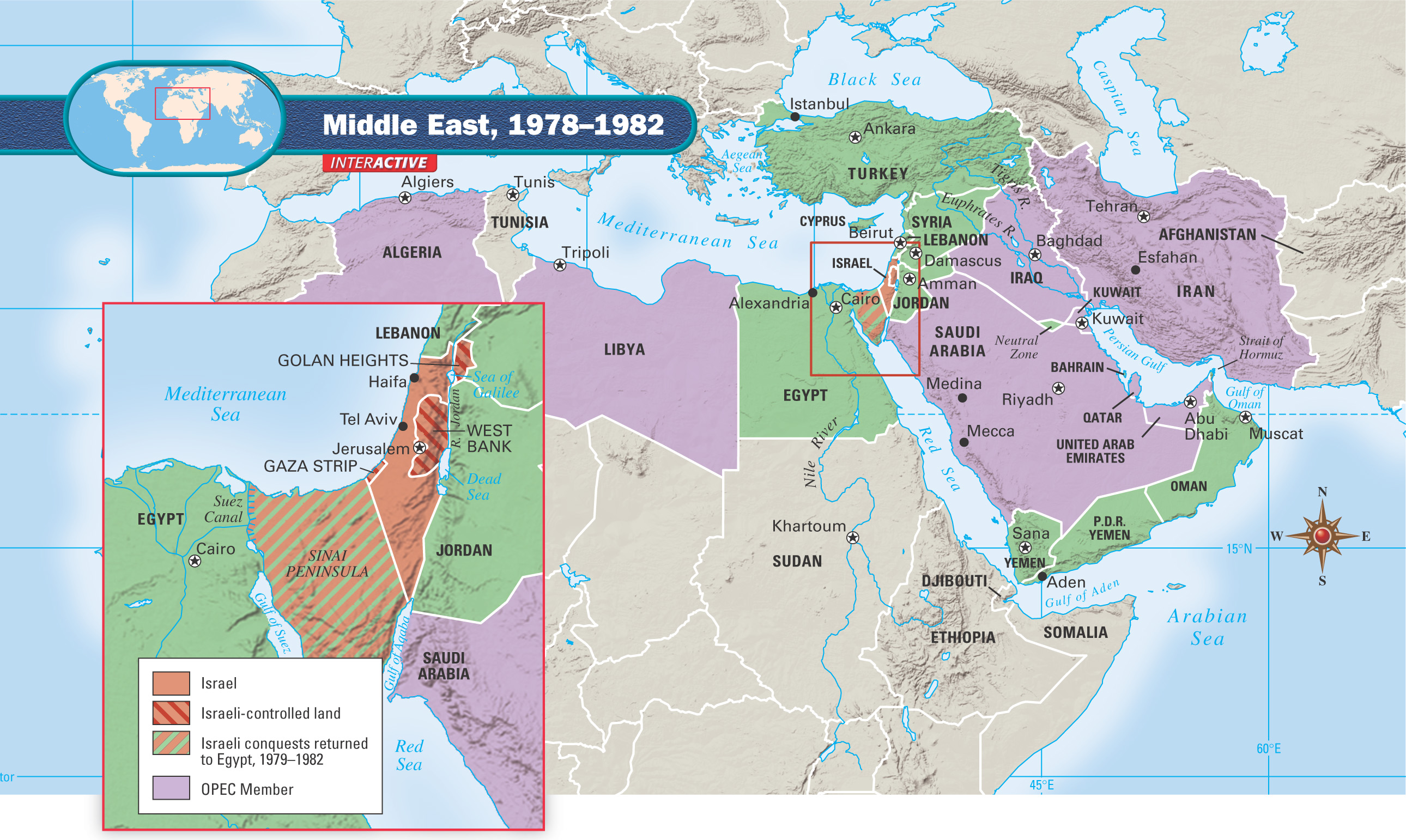 map: Middle East, 1978-1982