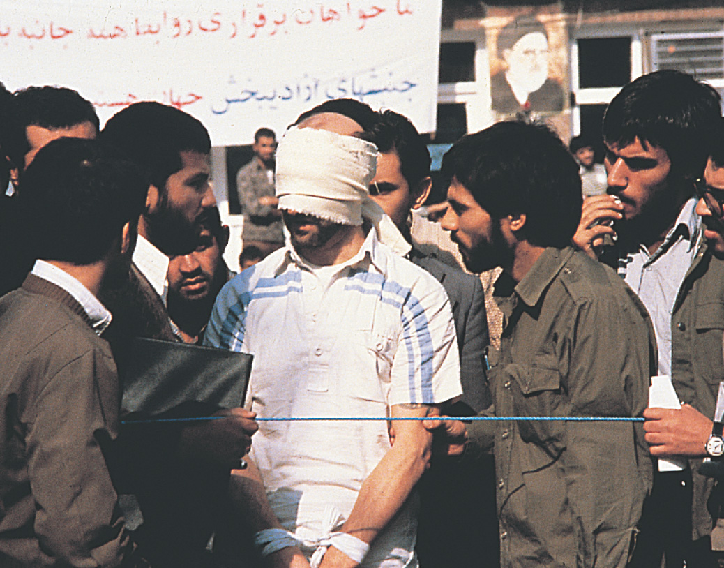 photo: a blindfolded hostage.