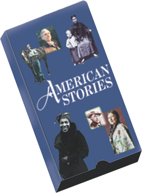 A video case cover reads 'American Stories.'