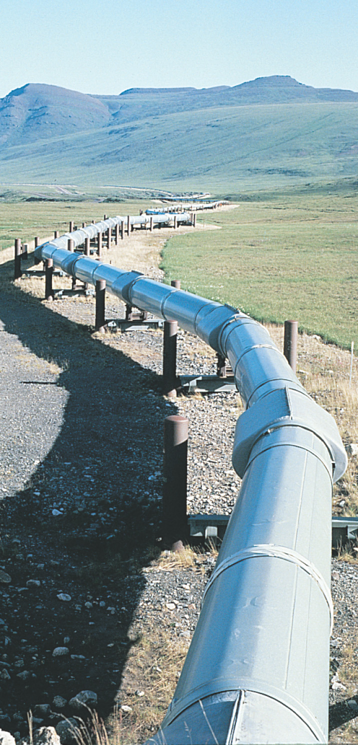 photo: the Trans-Alaska pipeline.