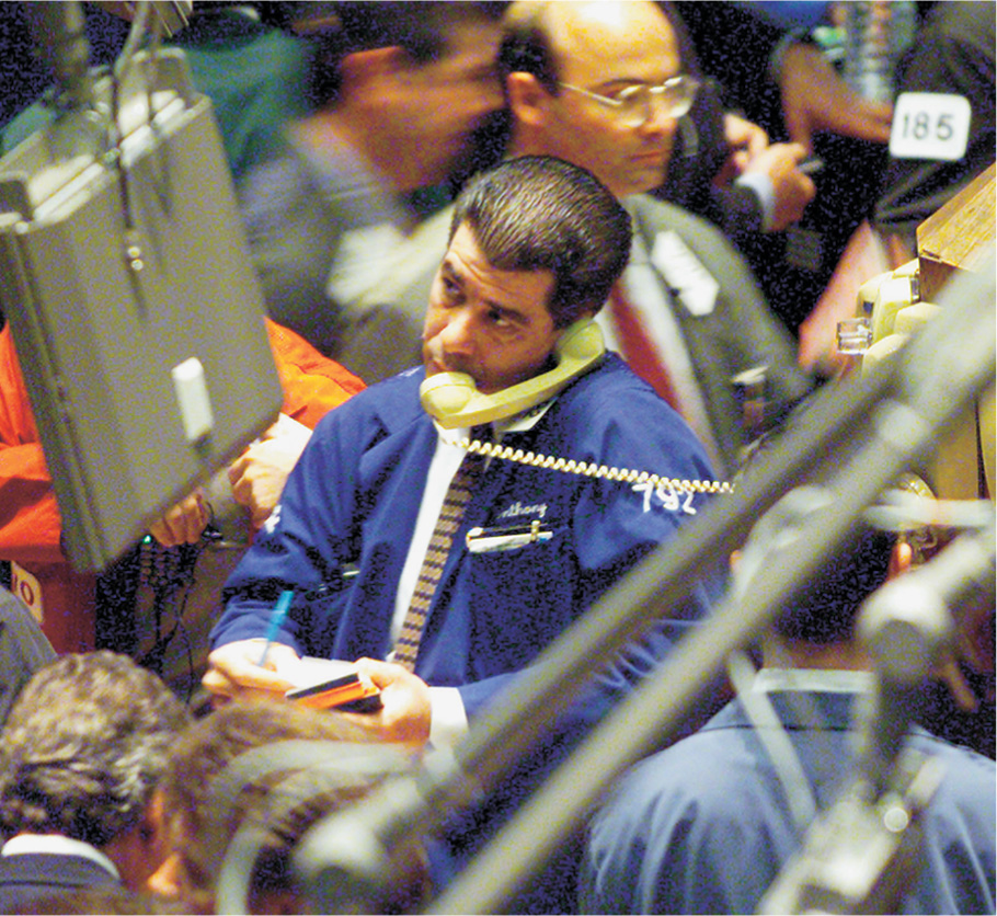 photo: the stock exchange floor.