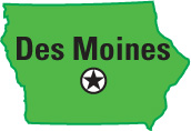 Iowa: capital, Des Moines