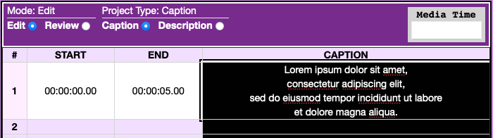 caption metrics area not showing