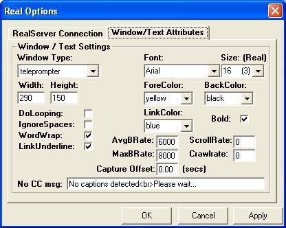 Output: Real Text Parameters.