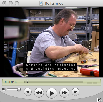 SCC captions visible in a QuickTime movie