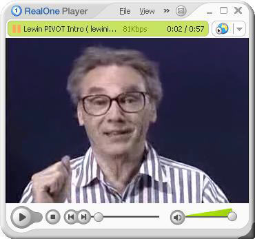 RealPlayer movie of Walter Lewin, without captions.