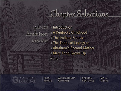 Lincolns, chapter selection screen as described above.