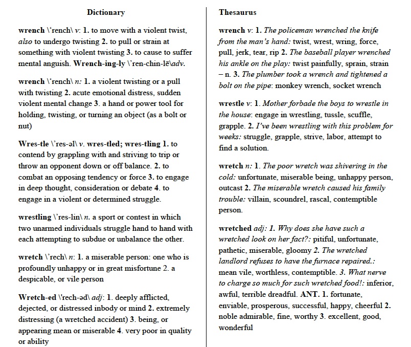 Attribute Thesaurus Examples